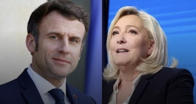 Френският президент Еманюел Макрон и претендентката Марин льо Пен ще